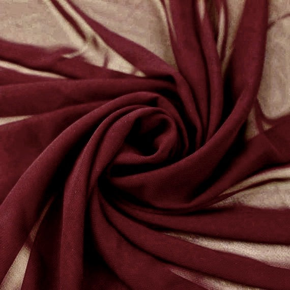 Danielle BURGUNDY Polyester Hi-Multi Chiffon Fabric by the Yard