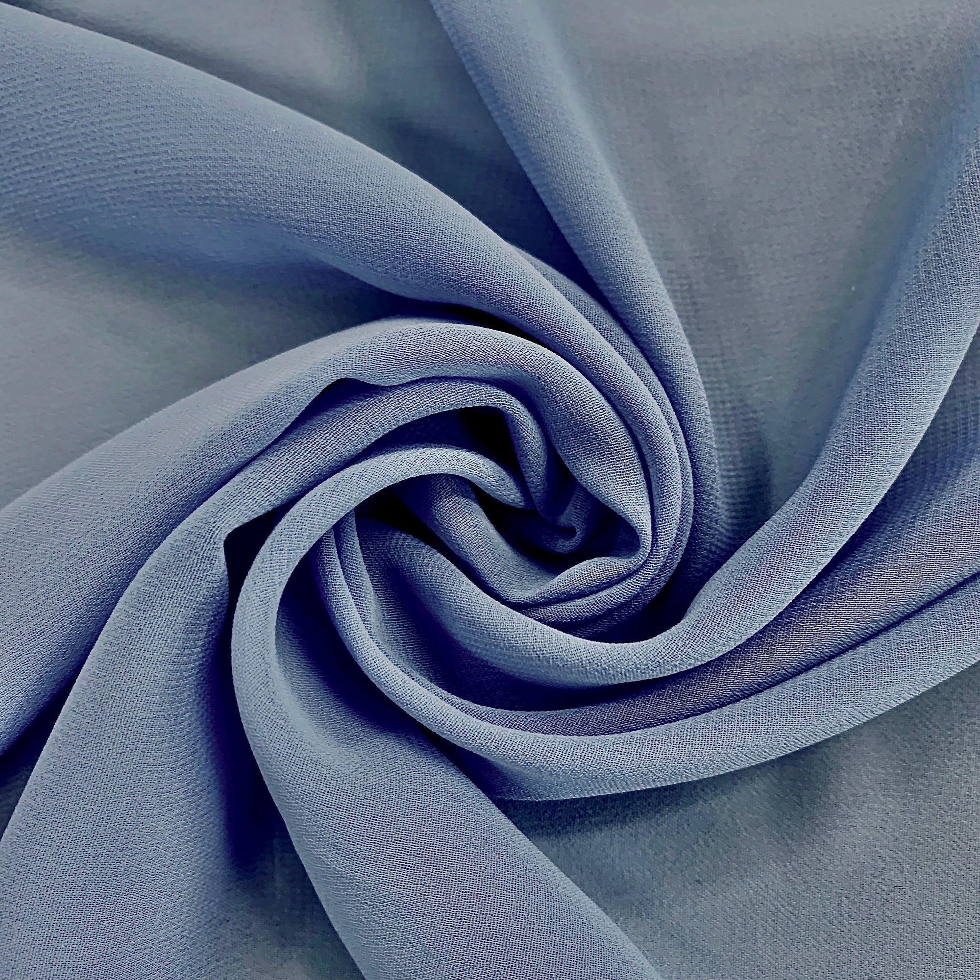 Danielle DARK DUSTY BLUE Polyester Hi-Multi Chiffon Fabric by the Yard