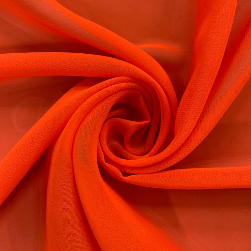 Danielle ORANGE Polyester Hi-Multi Chiffon Fabric by the Yard