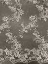 Cristina IVORY Polyester Floral Embroidery with Sequins on Mesh Lace Fabric