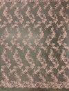 Cristina LIGHT PINK Polyester Floral Embroidery with Sequins on Mesh Lace Fabric
