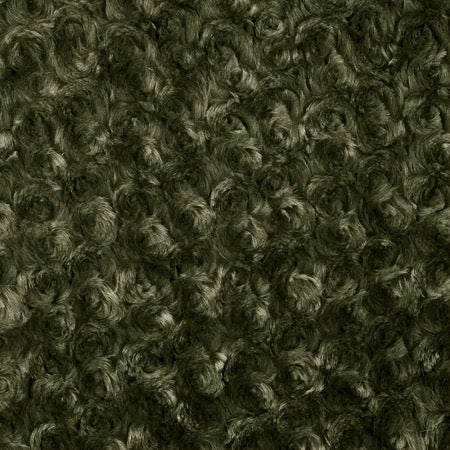 Ruth DARK OLIVE GREEN Cuddle Minky Rosette Soft Faux Fur Fabric
