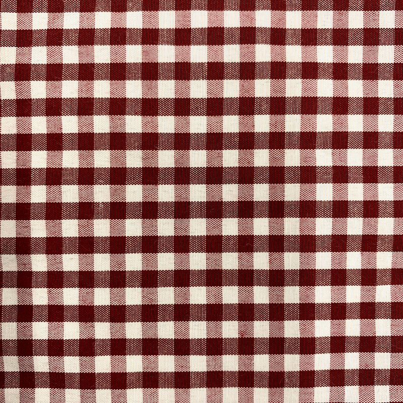 Carly BURGUNDY Mini Checkered Gingham Poly Cotton Fabric by the Yard