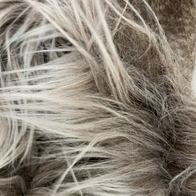Bethany TAUPE BROWN Frost Mongolian Long Pile Soft Faux Fur Fabric for Fursuit, Cosplay Costume, Photo Prop, Trim, Crafts