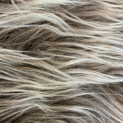Bethany TAUPE BROWN Frost Mongolian Long Pile Soft Faux Fur Fabric for Fursuit, Cosplay Costume, Photo Prop, Trim, Crafts