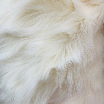 Sasha IVORY Long Pile Soft Luxury Faux Fur Fabric Fursuit, Cosplay Costume, Photo Prop, Trim, Throw Pillow, Crafts