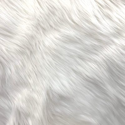 Sasha WHITE Long Pile Soft Luxury Faux Fur Fabric Fursuit, Cosplay Costume, Photo Prop, Trim, Throw Pillow, Crafts