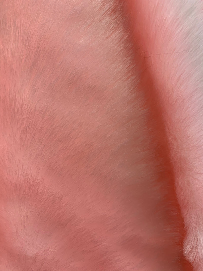 Zahra LIGHT PINK 0.75 Inch Short Pile Soft Faux Fur Fabric for Fursuit, Cosplay Costume, Photo Prop, Trim, Throw Pillow, Crafts