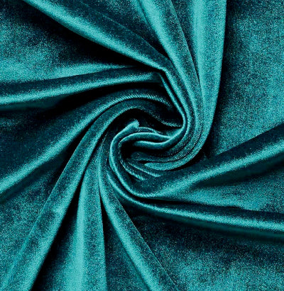 Princess DARK TEAL GREEN Polyester Stretch Velvet Fabric for Bows, Top Knots, Head Wraps, Scrunchies, Clothes, Costumes, Crafts