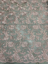 Dakota DUSTY ROSE Polyester Corded Floral Embroidery on Mesh Lace Fabric by the Yard