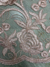 Dakota DUSTY ROSE Polyester Corded Floral Embroidery on Mesh Lace Fabric by the Yard