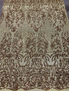 Phoebe GOLD Sequins on Mesh Lace Fabric