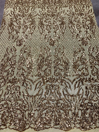 Phoebe GOLD Sequins on Mesh Lace Fabric