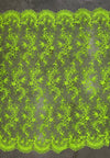 Melody NEON LIME GREEN Polyester Floral Embroidery with Sequins on Mesh Lace Fabric by the Yard for Gown, Wedding, Bridesmaid, Prom