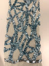 Celeste SAGE GREEN Sequins on Mesh Lace Fabric by the Yard