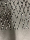 Jordyn SILVER Diamond Sequins on WHITE Mesh Lace Fabric by the Yard