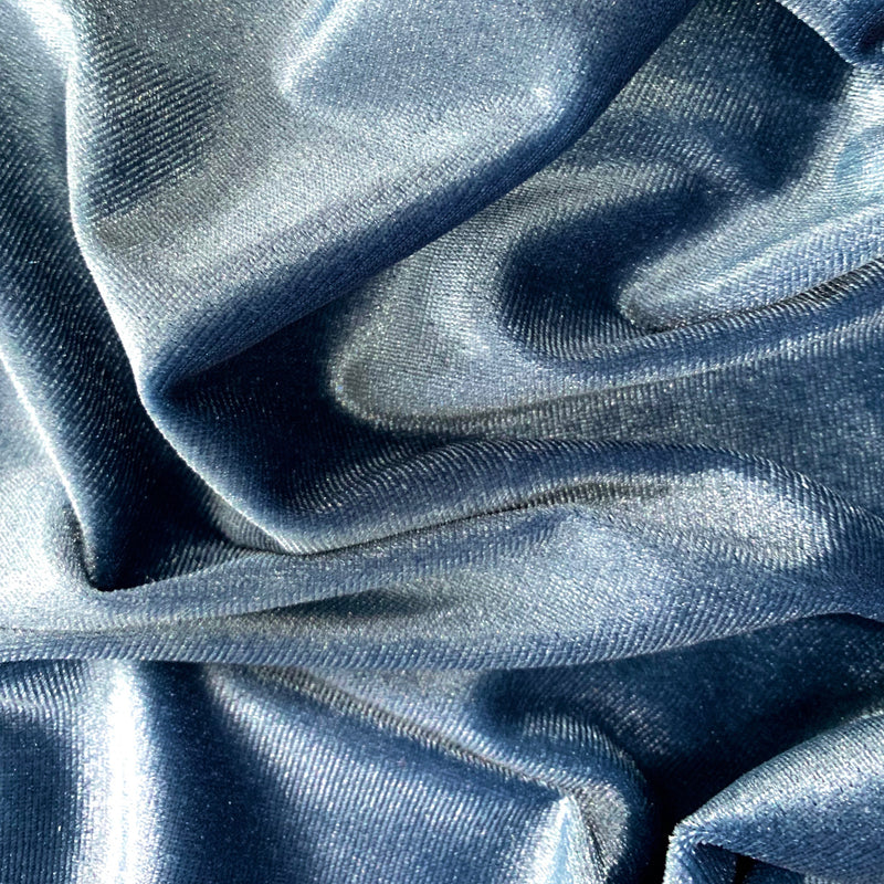 Princess SLATE BLUE Polyester Stretch Velvet Fabric for Bows, Top Knots, Head Wraps, Scrunchies, Clothes, Costumes, Crafts