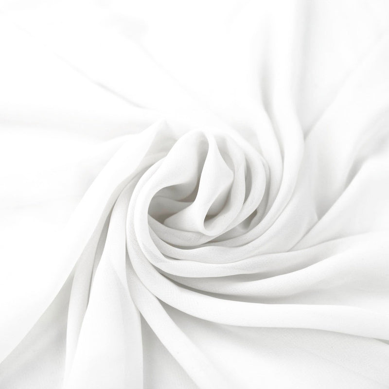 Danielle WHITE Polyester Hi-Multi Chiffon Fabric by the Yard