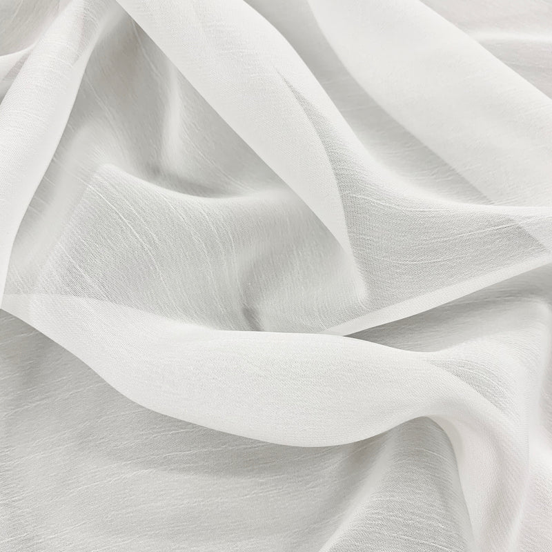 Jolene WHITE Polyester Two-Tone Chiffon Fabric by the Yard