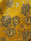 Juliet YELLOW Floral Brocade Chinese Satin Fabric by the Yard