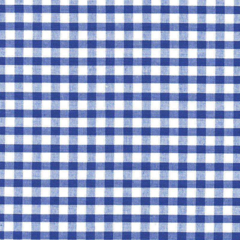 Carly BLUE Mini Checkered Gingham Poly Cotton Fabric by the Yard