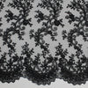 Melody BLACK Polyester Floral Embroidery with Sequins on Mesh Lace Fabric by the Yard for Gown, Wedding, Bridesmaid, Prom - 10002
