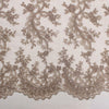 Melody TOFFEE Polyester Floral Embroidery with Sequins on Mesh Lace Fabric by the Yard for Gown, Wedding, Bridesmaid, Prom - 10002