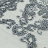 Vivian GREY Polyester Embroidery with Sequins on Mesh Lace Fabric by the Yard for Gown, Wedding, Bridesmaid, Prom - 10003