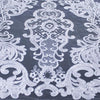 Vivian WHITE Polyester Embroidery with Sequins on Mesh Lace Fabric by the Yard for Gown, Wedding, Bridesmaid, Prom - 10003