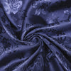 Kayla NAVY BLUE Polyester Floral Jacquard Brocade Satin Fabric by the Yard - 10004
