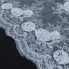 Ryleigh WHITE 3D Floral Embroidery with Foil & Sequins on Mesh Lace Fabric by the Yard - 10010