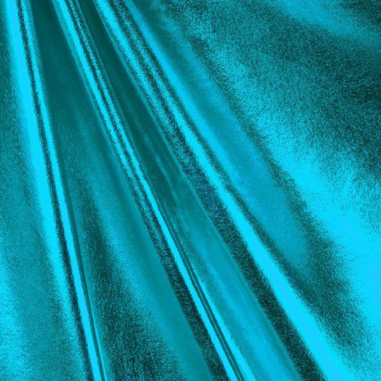 Finley TURQUOISE 4-Way Stretch Metallic Foil Fabric by the Yard - 10013