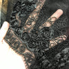 Andrea BLACK 3D Floral Matte Corded Embroidery on Mesh Lace Fabric by the Yard - 10016