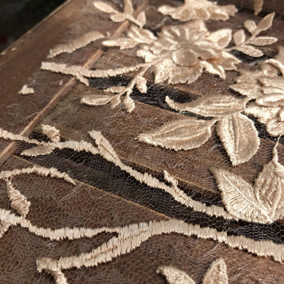 Nina BEIGE Polyester 3D Floral Embroidery on Mesh Lace Fabric by the Yard - 10032