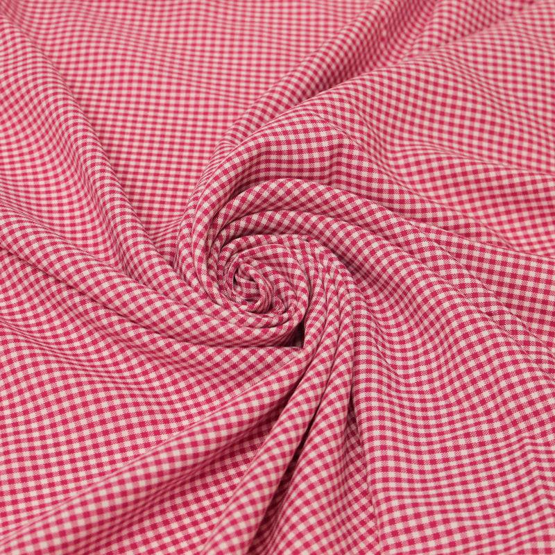 Keira FUCHSIA Mini Checkered Poly Poplin Fabric by the Yard - 10048