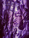 Allie PURPLE 3D Floral Polyester Satin Rosette with Sequins Fabric by the Yard - 10051
