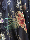 Kate BLACK Floral Brocade Chinese Satin Fabric by the Yard - 10037