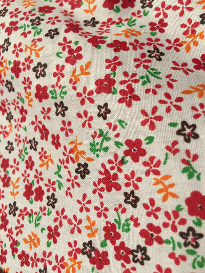 Kali RED Floral Polyester Cotton Fabric by the Yard - 10055