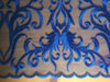 Haley ROYAL BLUE Floral Swirl Embroidery on Mesh Royalty Lace Fabric by the Yard - 10060