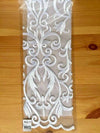 Haley WHITE Floral Swirl Embroidery on Mesh Royalty Lace Fabric by the Yard - 10060