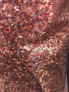 Leila DUSTY ROSE Sequins on Mesh Fabric by the Yard - 10050