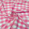 Camille FUCHSIA 1" Big Checkered Gingham Pattern Poly Poplin Fabric by the Yard - 10049