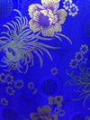 Kate ROYAL BLUE Floral Brocade Chinese Satin Fabric by the Yard - 10037