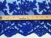 Diana ROYAL BLUE Polyester Corded Floral Embroidery on Mesh Lace Fabric by the Yard - 10064