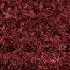 Paige BURGUNDY 3D Floral Polyester Satin Rosette Fabric by the Yard - 10028