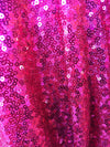 Leila HOT PINK Sequins on Mesh Fabric by the Yard - 10050