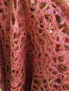 Harmony HOT PINK Foil and Sequins Open Weave Lace Fabric by the Yard - 10023