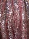 Leila LIGHT PINK Sequins on Mesh Fabric by the Yard - 10050