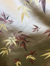 Alondra LIGHT GOLD Leaves Brocade Chinese Satin Fabric by the Yard - 10095