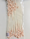 Kelsey PEACH Floral Beaded Lace Embroidery on Mesh Fabric by the Yard - 10093